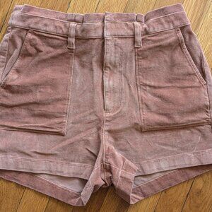 Vintage style corduroy shorts beachy high waist stretch dusty rose brown
